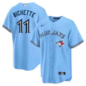 mens nike bo bichette powder blue toronto blue jays alterna